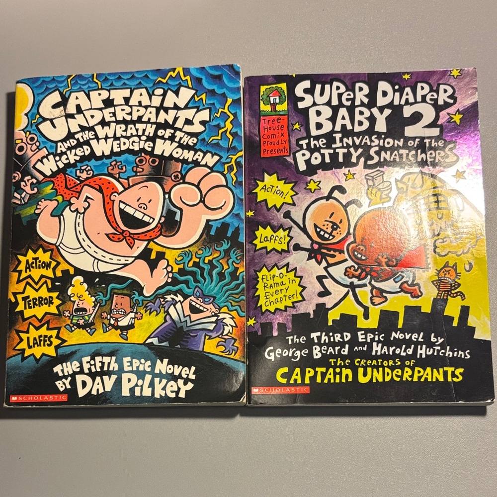 Captain Underpants and Super Diaper Baby Books